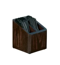 product of Cal-Mil 22429-112 Stir Stick Holder, Wooden Straw Dispenser, 5" x 5" x 5-1/2" H