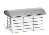 product of Cal-Mil 22630-15 Chafing Dish, 7" W x 7-1/4" D x 18-1/2" H, Empire, 5-Can Capacity, Steel Lift-Top