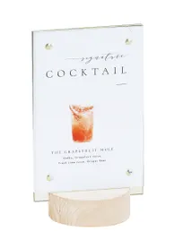 product of Cal-Mil 22801-46-113 Sign Holder, 4" x 6" White-Washed Pine Base, Magnetic Acrylic Top - Newport