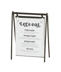 product of Cal-Mil 23160-811-13 Onyx Hanging Signage, 9.5"W x 4.5"D x 15"H, Clear Acrylic, Black Metal