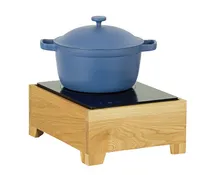 product of Cal-Mil 23181-21 Sydney Induction Mini Cookware, 12.75"W x 15.875"D x 7"H, 1800W 120V 15A, OakFinish