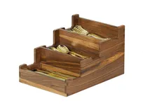 product of Cal-Mil 23186-78 Sydney Serving Flatware Holder, 12" W x 10" D x 3" H, 3-Section Walnut Design