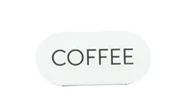 product of Cal-Mil 23401-1-15 Juno Tent Coffee Oval Tabletop Sign, 4.5"W x 2"H, White Metal Construction