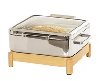 product of Cal-Mil 23719-71 Induction Chafer, 16"W X 16"D X 10"H With Soft-Close See-Through Blonde Lid