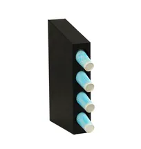 product of Cal-Mil 24064-4-13 Cup Dispenser Organizer, 4-Section, 5-1/2"W x 16-1/2"D x 27-1/2"H, Black ABS Plastic