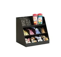 product of Cal-Mil 24068-13 Napkin and Silverware Holder, 16"W x 12"D x 15"H, 10 Compartments, Black ABS Plastic