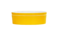 product of Cal-Mil 24126-9-42 Bento Box, 9" Dia., Round, Yellow Melamine, Dishwasher Safe