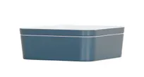 product of Cal-Mil 24130-8-111 Bento Box, 8.25"W x 8.25"D x 3"H, Square, Melamine, Stone Blue, Dishwasher Safe