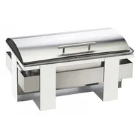 product of Cal-Mil 3017-55 Chafing Dish, 8 Qt Cap, 21-3/4"W x 13-3/4"D x 9"H, Steel Lift-Off Lid, White Frame