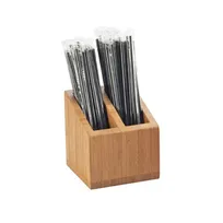 product of Cal-Mil 3308-60 Bamboo Straw Organizer, 2-Slot Dispenser, 5" W x 5" D x 5-1/2" H, Bamboo Construction