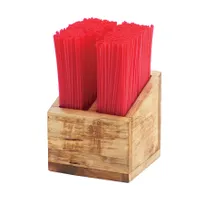 product of Cal-Mil 3308-99 Madera Straw Organizer, 2-Compartment Rustic Pine Wood, 5-1/4" W x 5-1/4" D x 5.5" H