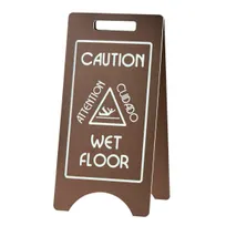 product of Cal-Mil 3506 Wet Floor Sign - A-Frame 11-3/4" W x 17" D x 23" H, 20-24" Height, Brown Polyethylene, Double-Sided Folding, BPA-Free