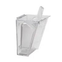 product of Cal-Mil 356 Scoop Holder - 6"W x 5-1/4"D, Holds 32-oz Scoop, Polycarbonate, Hinged Lid, Wall-Mount