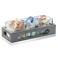 product of Cal-Mil 3806-83 Ashwood Jar Display, 12.75"W X 5"D X 4.5"H (3) 4"W X 4"D X 4"H Glass Jars, Rectangular