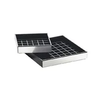 product of Cal-Mil 391-010 Drip Tray - Square 6" W x 6" D x 1" H Plastic, Black with Silver Trim, Service