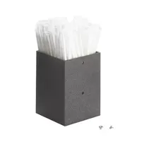 product of Cal-Mil 787-13 Square Straw Holder, 4-1/4" W x 4-1/4" D x 6" H, Black Plastic, Wall/Counter Mount