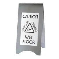 product of Cal-Mil 852-55 A-Frame Wet Floor Sign Bilingual 11-7/8"W x 17-1/2"D x 22"H Stainless Steel Plates