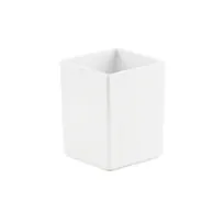 product of Cal-Mil C1432BODY - 12 Oz Square Plastic Storage Jar, 4"W x 4"D x 4"H, White Melamine Canister