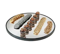 product of Cal-Mil RR240 - 24" Round Mirror Tray, 24" Diameter X 1" Height, Glass With Black Acrylic Trim