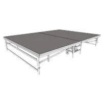product of Forbes Industries 4141 4'x8' Rectangular Stage Platform, 24-32"H, Carpeted Top, Steel Frame, Black Finish