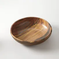 product of American Metalcraft AWMB12 Wood Bowl - 12.75" Dia, 3.4" H, 137 oz (4 qt) Capacity, Round Melamine with Acacia Wood