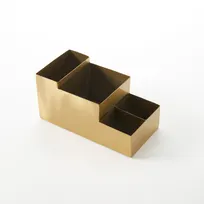 product of American Metalcraft BARG5 Countertop Condiment Organizer, 3-Section Coffee Caddy, 4" x 4" Metal Gold, Tabletop