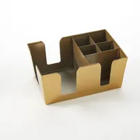 product of American Metalcraft BARG7 Bar Caddy, 5.8" x 4.2" H, Stainless Steel with Gold Finish, 5 Compartments
