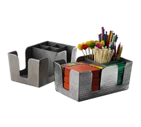 product of American Metalcraft BARS7 Organizer, 6-Comp, 8.5"W x 5.75"D x 4.5"H, Stainless Steel Satin Finish