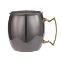 product of American Metalcraft BM16P Mule Mug 16 oz 3-1/4" Dia x 3-7/8" H Steel Brass Handle Black Satin