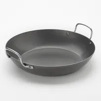 product of American Metalcraft BSPP12 Paella Pan, 126-oz (3.75-qt) 14.20-in Round Black Steel, Induction Ready