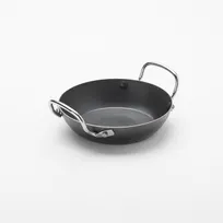 product of American Metalcraft BSPP6 Paella Pan, 18-Ounce (0.53 L) 7.75" Round Black Steel, Induction-Ready