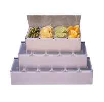 product of American Metalcraft CD5 Condiment Holder, 14.75"L x 5.75"W x 3.5"H, with 5 400 ml Cups