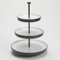 product of American Metalcraft LFTTSB17 Tiered Display Stand, 17.5" White Melamine with Black Speckles, 3-4 Tier Lift Collection