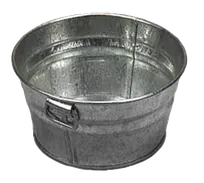product of American Metalcraft MTUB63 27-Oz Galvanized Tin Tub, 6-1/8" Dia x 3" H, Side Handles, Hand Wash Only