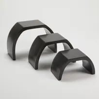 product of American Metalcraft MWR3 Set of 3 Arched Espresso Wood Display Risers, Black