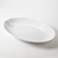 product of American Metalcraft NPW21 Plastic Serving Platter - Oval White Melamine, 21.5" x 14.4" x 2"