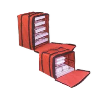 product of American Metalcraft PB1914 Red Nylon Pizza Bag with Rack, 19" x 19" x 14", 6-Box Capacity, PVC Foam