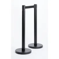 product of American Metalcraft RBSBL Barrier System Set, Black Coated Steel Bases, 2 x 35-1/4" Stainless Posts