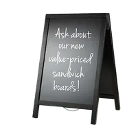 product of American Metalcraft SBDBL85 A-Frame Sign, 21.5" L x 2.25" W x 33.5" H, Black Chalkboard, Wood Frame