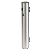product of American Metalcraft SPSSWM2 Wall Mount Ash Tray - Smoker Pole, 2-1/2" Dia. x 22" H, Top-Empty, Stainless Steel