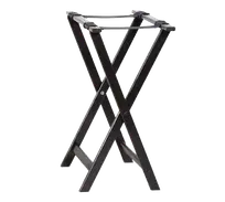 product of American Metalcraft WTSB40 Tray Stand, 18" x 38" Folding with Black Wood, Brown Frame, Black Nylon Straps, 38" Height