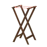 product of American Metalcraft WTSM31 Tray Stand - 17" Wide x 31" High, Mahogany Wood, Brown Frame, Black Nylon Straps, Foldable