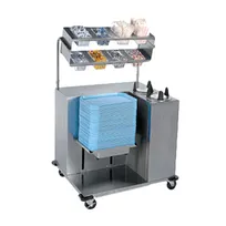 product of Lakeside 2620 Tray Starter Station, Stainless Steel, Mobile Tray Dispenser with Plate Dispensers
