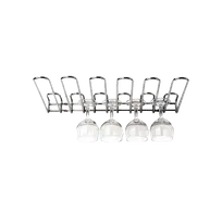 product of Louis Tellier NC018D 17" Chrome Hanging Glass Rack, 5 Rows, 20 Glasses, Wall Mount