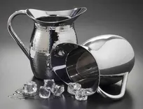 product of American Metalcraft HMWP64 Pitcher, 64 Oz Double-Wall Stainless, 5" Dia x 9" H, Hammered, Handle