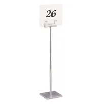 product of Steelite DW04181MSS Number Stand, 4.0" W x 4.0" D x 18.0" H, Steel Base, Card Holder - 2/Case