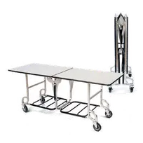 product of Forbes Industries 4941 6-ft. Folding Catering Table, Rectangular Stone Matrix Laminate Top, Brushed Stainless Steel Frame