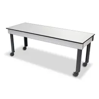 product of Forbes Industries 7008 Rectangular Catering Table, 84"L x 29"W, High Pressure Laminate Top, Black T-Molding, Steel Legs