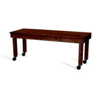 product of Forbes Industries 7010-MH 7-ft. Deluxe Catering Table, 84"W x 30"D, Distressed Knotty Pine, Red Mahogany Stain, Folding Legs