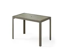 product of Plymold 26044030PL02 Outdoor Rectangle Dining Table, 26x44, Sand Colored Plastic Top, Iron Glimmer Aluminum Frame, 30H